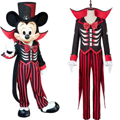 Mickey Mouse Cosplay Costume Hat Men Women Halloween Tuxedo Suit Black ...