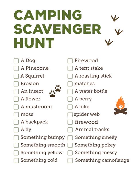 Camping Scavenger Hunt Printable - Paper Trail Design