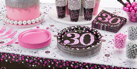 Pink 30th Birthday Decorations Pink Sparkling Celebration 30th Birthday ...