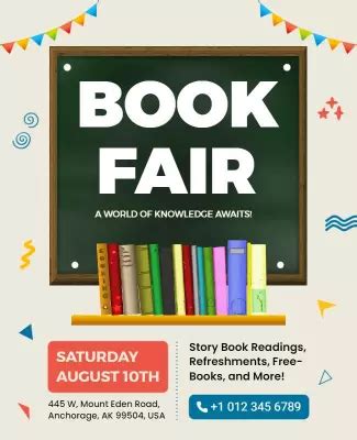 Free Book Fair Flyer Templates - PhotoADKing