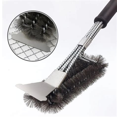 Stainless Steel Scraper 3 in 1 Grill Brush BBQ Cleaner Brush Home ...