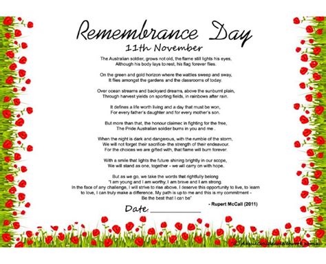 Remembrance Day Poem - Aussie Childcare Network