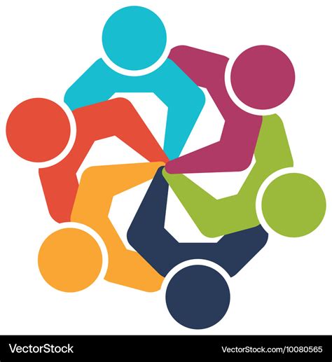 Teamwork icon abstract people and support design Vector Image