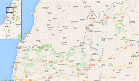 Map of the Israel/Lebanon/Syria Border Region Showing the Blue Line and ...