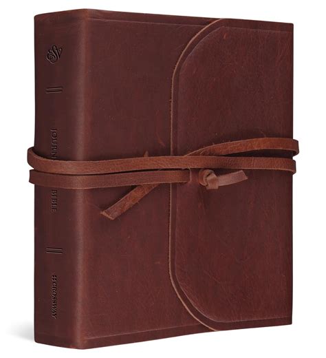 ESV Journaling Study Bible (Natural Leather, Brown, Flap with Strap ...