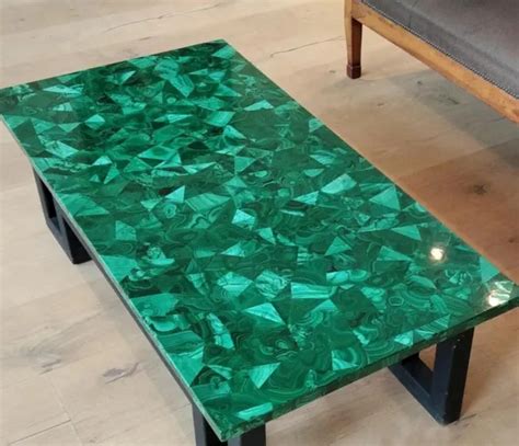 36 X 60 Inches Marble Dining Table Top Malachite Stone Overlaid Conference Table $4,605.00 ...