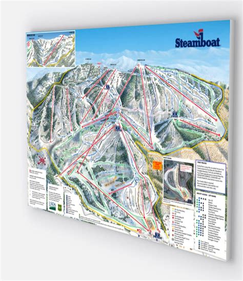 New Steamboat Colorado Ski Trail Map Canvas Wrap, 30x40 Wall Art ...