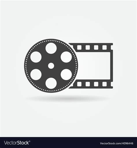 Black film roll logo or icon Royalty Free Vector Image
