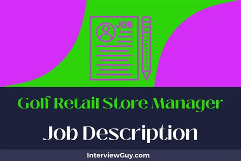 Golf Retail Store Manager Job Description [Updated for 2024]