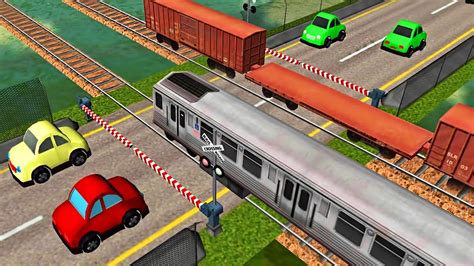 Cars and Local Trains videos for kids | Railroad Crossing | Android Game #1 - YouTube