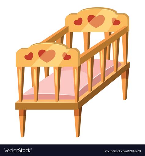 Baby bed icon cartoon style Royalty Free Vector Image