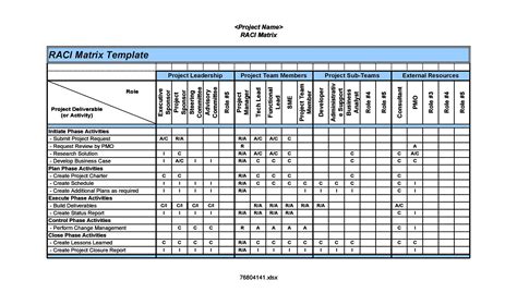 Raci Matrix Template Excel Free Download