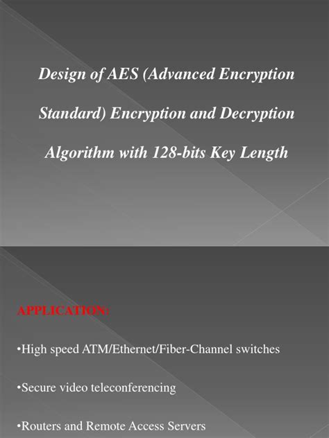 Design of AES (Advanced Encryption Standard) Encryption and Decryption Algorithm With 128-Bits ...