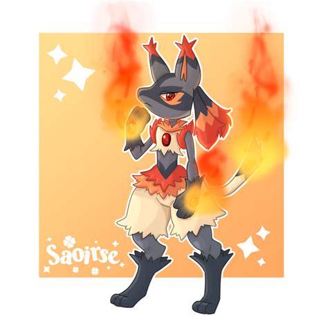 Fire lucario adoptable(sold) by saoirsewyn on DeviantArt