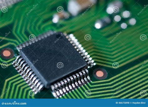 Macro of Electronic Circuit Board Pcb in Green Stock Photo - Image of communication, high: 46675898