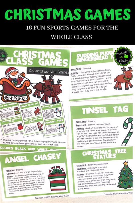 Physical Activity Sports Games - Christmas Themed | Christmas games for ...