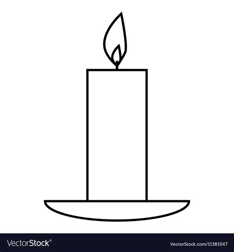 Candle icon outline style Royalty Free Vector Image