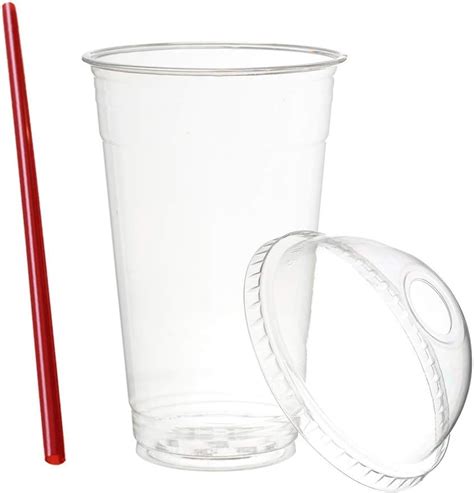 Amazon.com : (1000 Sets) 24 oz Clear Plastic Cups with Dome Lids and ...