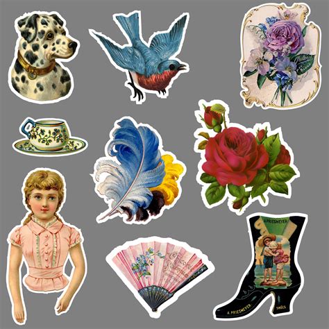 Vintage Victorian Stickers Set Free Stock Photo - Public Domain Pictures