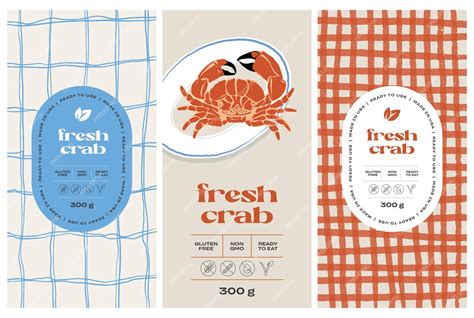 Premium Vector | Vector hand drawn food packaging label design template ...