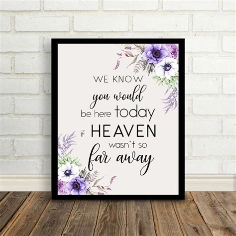 If Heaven Wasn T so Far Away in Loving Memory Sign Wedding - Etsy UK