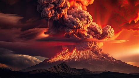 Premium AI Image | A photo of a volcanic eruption ash cloud