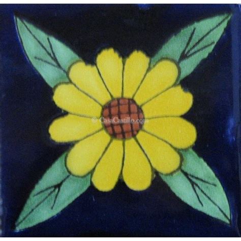 Mexican Talavera Ceramic Tiles Talavera Handcrafted Sunflower11 you Select the Size - Etsy