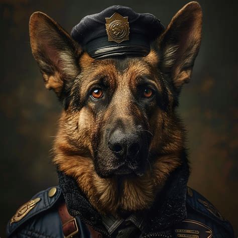 German Shepherd in a Police Uniform | Premium AI-generated image