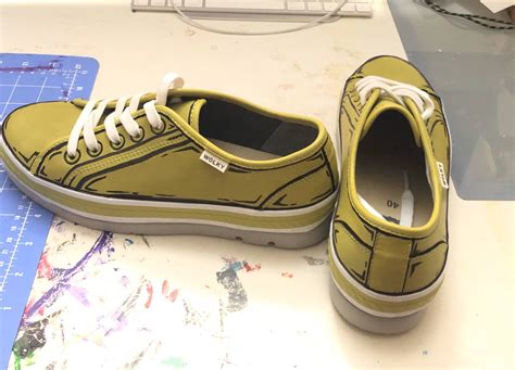 I tried out the Cartoon-style shoes posted here recently! : r/DIYclothes