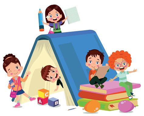 Kids reading, group of friends 18804598 Vector Art at Vecteezy