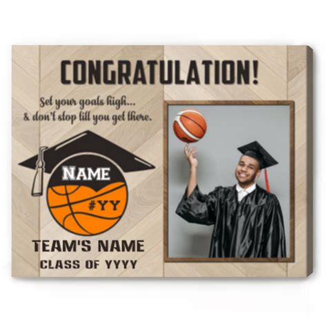 Personalized Basketball Graduation Photo Print, Graduation Gift For Basketball Player, Senior ...