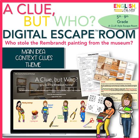 Main Idea & Theme Digital Escape Room - English, Oh My!