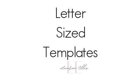 Letter Sized Page Templates