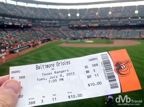 Game Day Ticket, Oriole Park, Baltimore, USA - Worldwide Destination ...