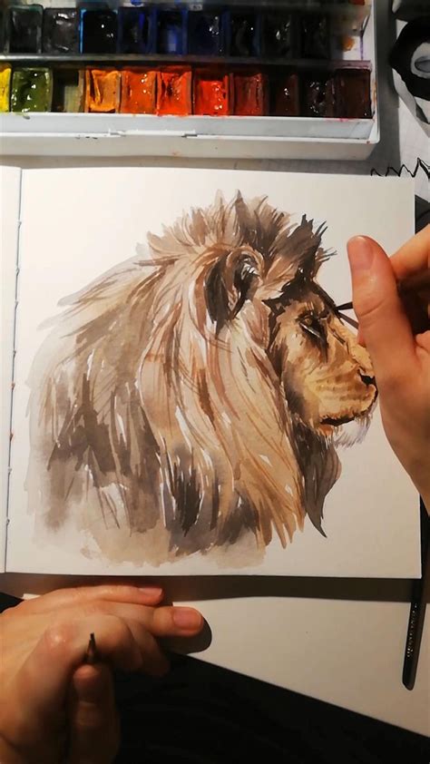 Lion Watercolor painting | Leone ad acquerello, Dipinto leone, Illustrazione ad acquerello