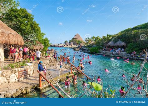 Snorkeling at XCaret Park on the Mayan Riviera in Mexico Editorial Photo - Image of family ...