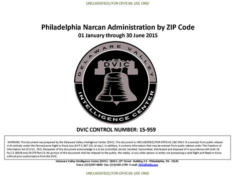 (U//FOUO) Delaware Valley Intelligence Center Philadelphia Narcan ...