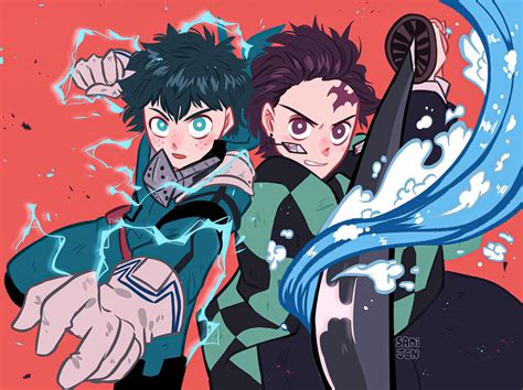 Deku & Tanjiro | Anime crossover, Anime demon, Manga anime