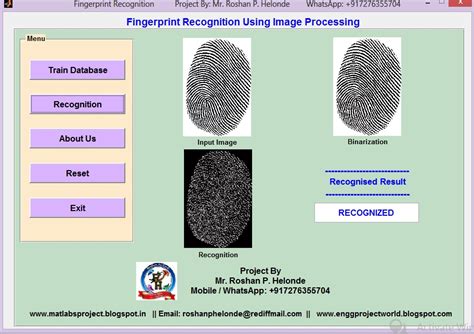 Fingerprint Recognition using Image Processing full Matlab Project Code ~ MATLAB PROJECTS