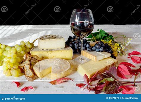 French Cheese Platter With Wine Stock Photo - Image of background, food ...