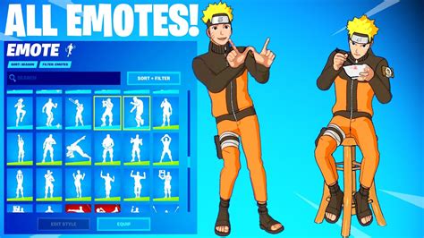 NARUTO Skin Showcase with All Fortnite Dances & Emotes! - YouTube