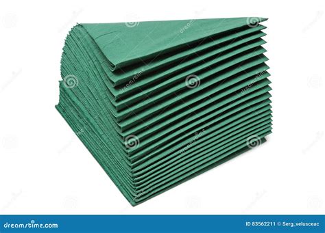 Green paper napkins stock image. Image of horizontal - 83562211