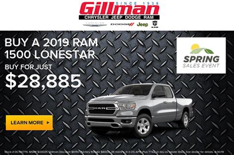 Ram Offer | Gillman Chrysler Jeep Dodge