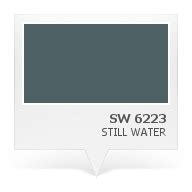 SW 6223 - Still Water | Grey accent wall, Paint colors for home, Exterior front door colors