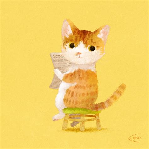 Cat reading newspaper by nao2094 on DeviantArt