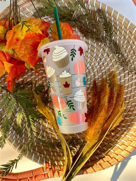 Fall Starbucks Cold Cup Pumpkin Spice Starbucks Cup Fall | Etsy