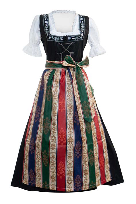 German Maxi Dirndl Long Anna Black - Dirndl Online Shop