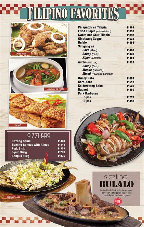 Menu at Filling Station Bar And Cafe, Makati, P Burgos