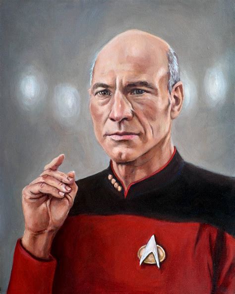 Captain Picard Star Trek TNG fine art print Jean Luc | Etsy