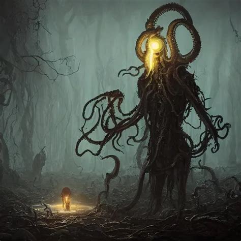 dark fantasy, lovecraft horror, squid human hybrid,... | OpenArt